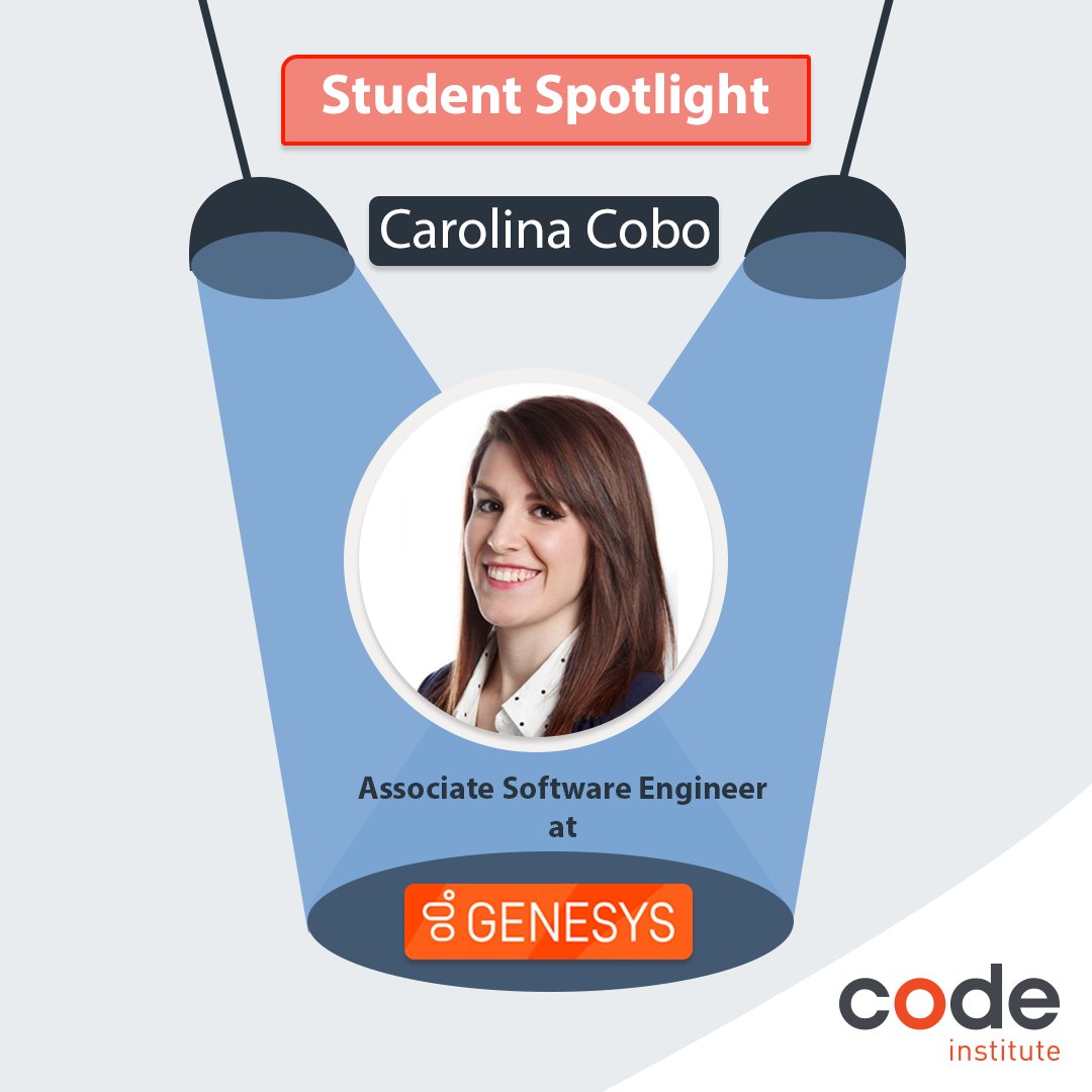 codeinstitute's tweet photo. 🌟 Student Spotlight 🌟

Meet Code Institute graduate, Carolina Cobo.

Carolina took our Full Stack Diploma and now works as an Associate Software Engineer for @Genesys. 

She is a true inspiration to women who are looking to make the move and enter the tech industry 🤩 https://t.co/RSjOFLWLeB