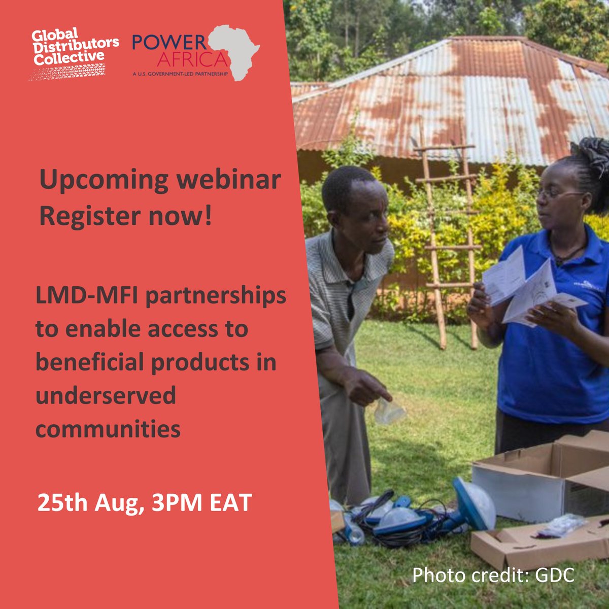 Join Global Distributors Collective &amp; <a href="/PowerAfricaUS/">Power Africa</a> to learn how #MFIs and #lastmiledistribution
companies can work effectively together - hearing from #TheGDC members <a href="/MPower_Ventures/">Mpower_Ventures</a> &amp;
Hybrid Social Solutions, &amp; diving into Power Africa’s new resource! bit.ly/3dkBmJO