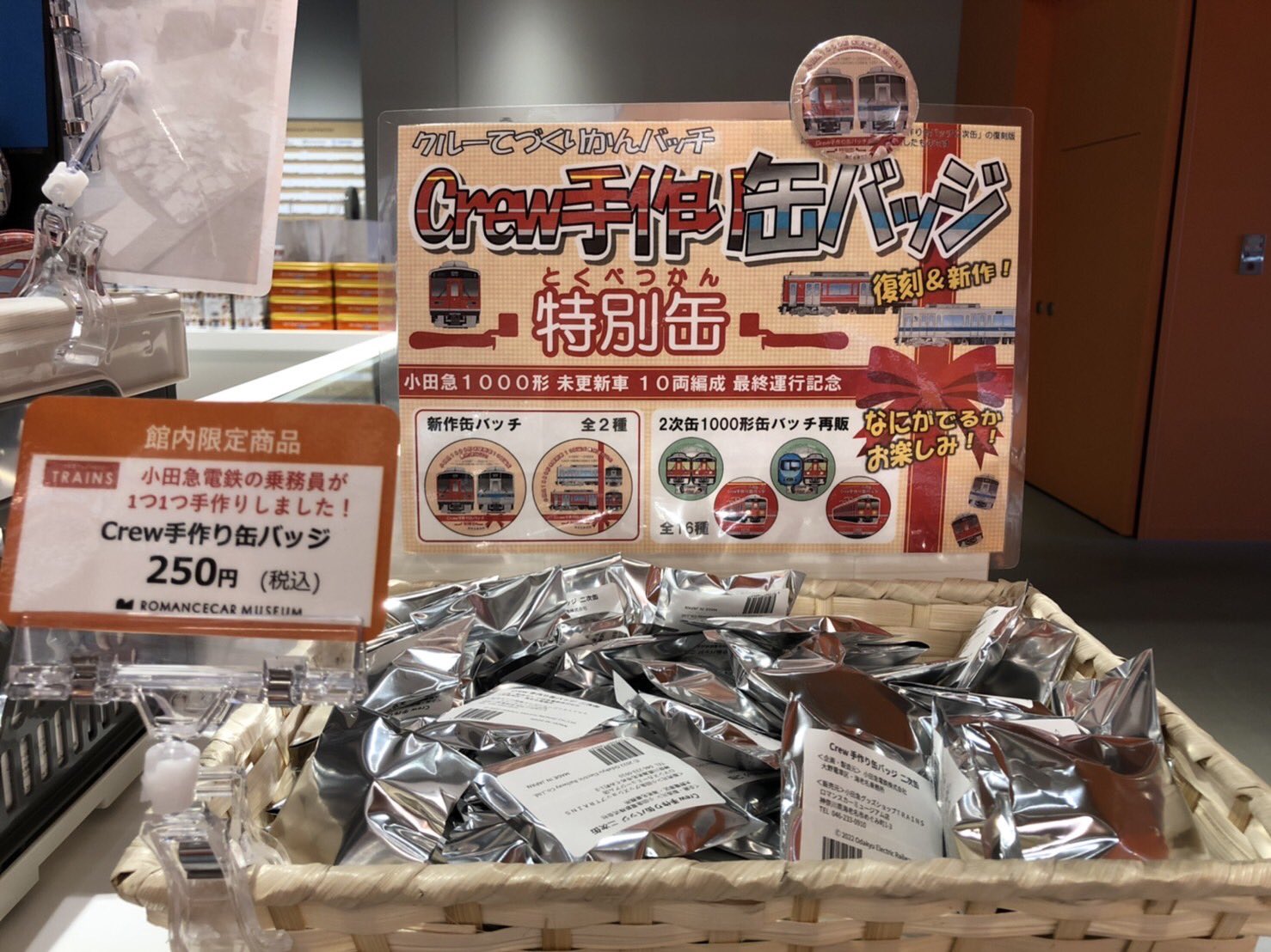 日本限定 ロマンスカーミュージアム限定 Crew手作り缶バッジ4次缶 VSE