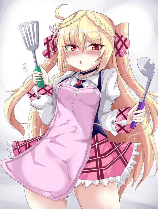 #アズールレーン
クレセントの手料理が食べたいって絵🌙🔪 