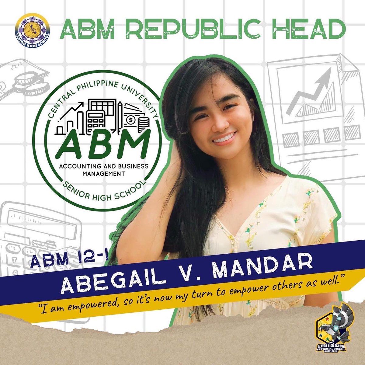 cpushs_sc's tweet photo. Let's give a round of applause to the newly elected Republic Heads for Academic Year 2022-2023. 👏

God bless, Republic Heads! The Steelhawks and the rest of the Senior High School Department congratulate all of you! 🦅

#7ustrousSTLHWKS
#Liwanag7awin https://t.co/M72RmVCIYD
