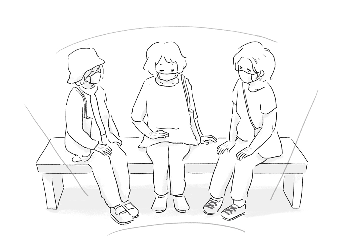 駅前のベンチで会話してた3人のフォーメーションがきれいだった(だから何ということもないけど…) 