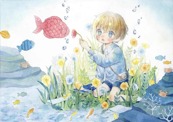 アナログ画材で可愛い世界観の絵を描くのが好きです全反応巡回します #夏の創作クラスタフォロー祭り #夏休みはフォロワーさんが増える #絵描きさんと繫がりたい 
