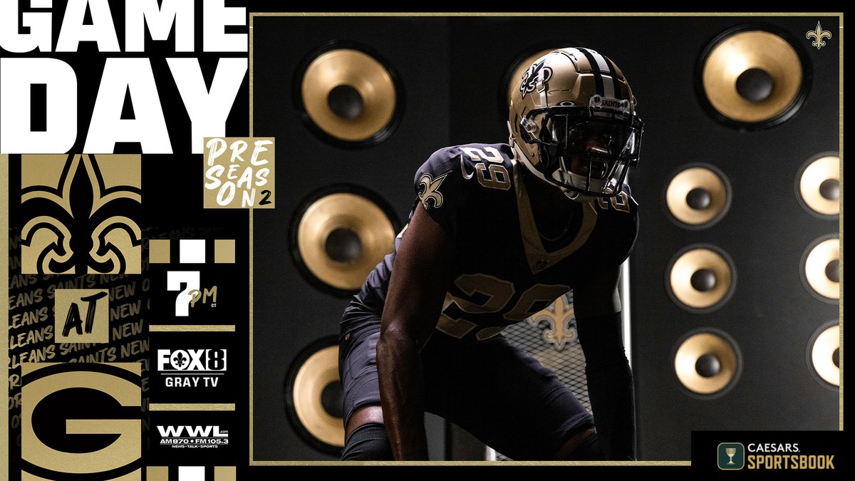 Back at it tonight! 😁

🏈: at Packers
🕖: 7 pm CT
📺: <a href="/FOX8NOLA/">FOX 8 New Orleans</a> 
📻: <a href="/WWLAMFM/">WWL Radio</a> 

#SaintsGameday | <a href="/CaesarsSports/">Caesars Sportsbook</a>