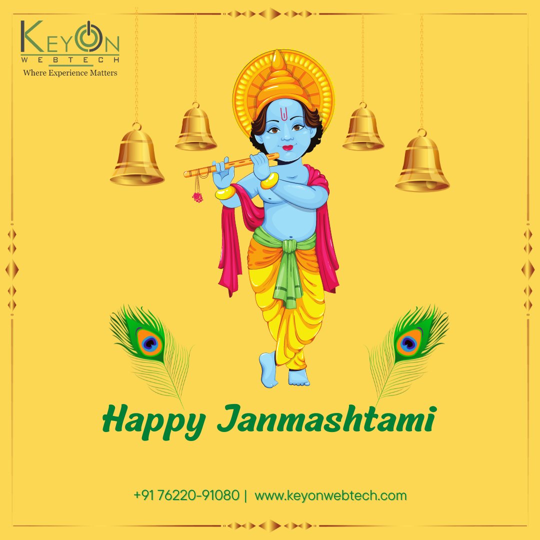 KeyonWebtech's tweet photo. May the Natkhat Nand Lal always provide you and your family with happiness, health, and prosperity. May Lord Krishna's flute invite the melody of love into your life. Wishing you all a very Happy Janmashtami!
#Janmashtami #krishnajanmashtami #KanhaiyaLal https://t.co/KY8lKbHeIf