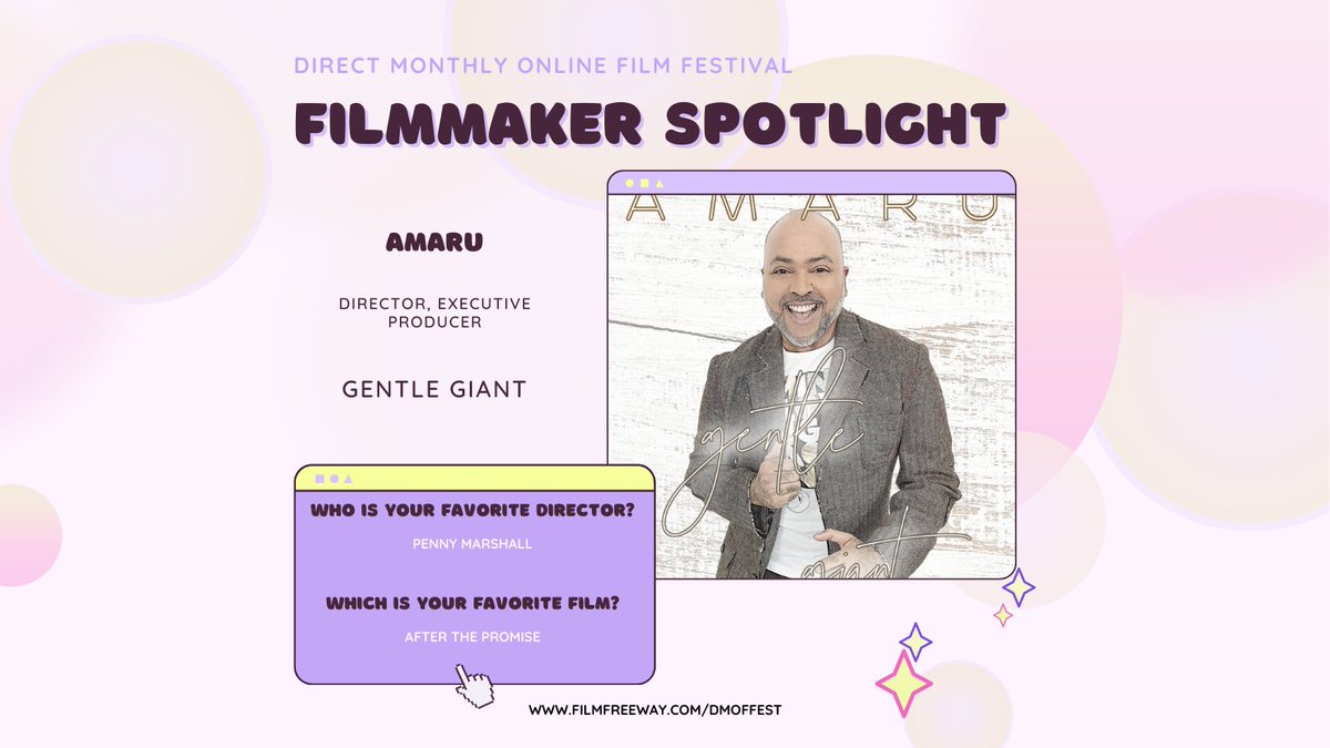 dmoffest's tweet photo. Filmmaker Spotlight " AMARU" Director, Executive Producer of Gentle Giant (Radio Mix) (Official Music Video)
https://t.co/dnIHjYoEdW
#shortfilm#officialSelection #filmfestivals #filmmakers #shortfilm #irishfilm #filmcritic #filmawards #onlinefilmfestival #dmoff #dmoffest https://t.co/wC6KvRYnKO