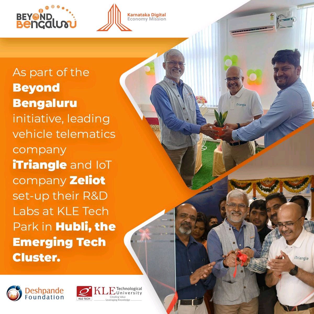 OttilieAnban's tweet photo. #HubballiCalling #BeyondBengaluru 

#Hubballi #Dharwad welcomes #iTriangle &amp; #Zeliot @ #KLETechPark in Hubballi!

#HubballiITCity #Deshpandefoundation 

@karnatakadem @HubliCityeGroup @Hubballi_Infra @Namma_HD @HDDForum https://t.co/aksuQAfoAt