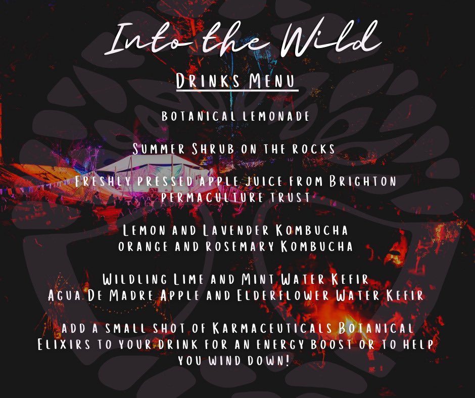 We are so looking forward to Into the Wild Festival next weekend! We will be running the main bar and serving a range of delicious and refreshing no and low-alcohol drinks! 😍😋

#festival #noalcohol #lowalcohol #kombucha #waterkefir #botanical #organic #wellbeing #mindful