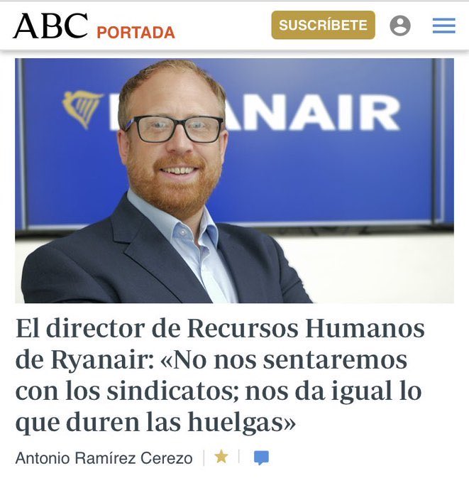 No compraré un billete de Ryanair mientras no te sientes con los sindicatos y los trabajadores. Me da igual quedarme en casa.
