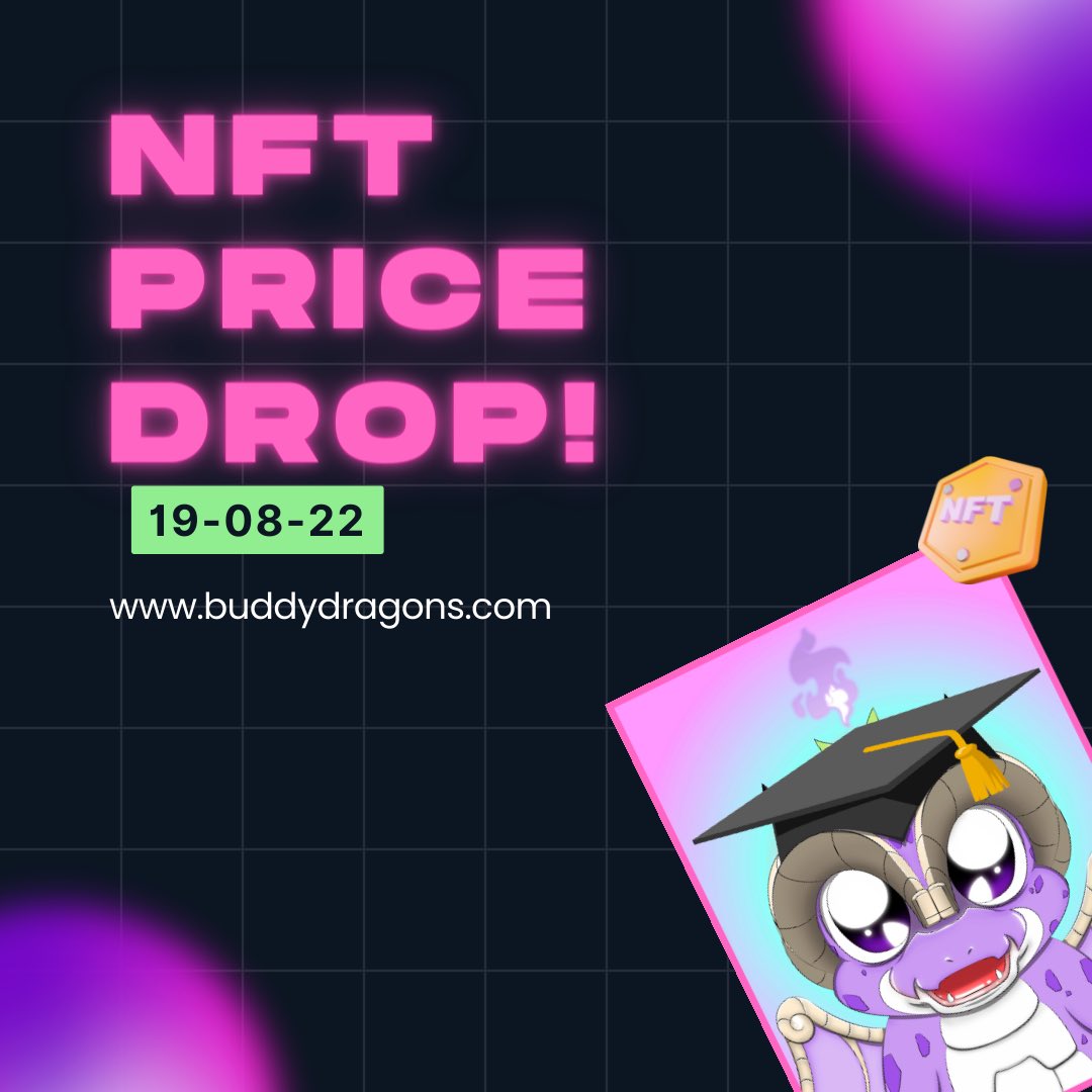 buddydragons's tweet photo. NFT PRICE DROP 🤑

Don’t miss the chance.

#NFTCommunity #NFT https://t.co/yvvskdy9f0