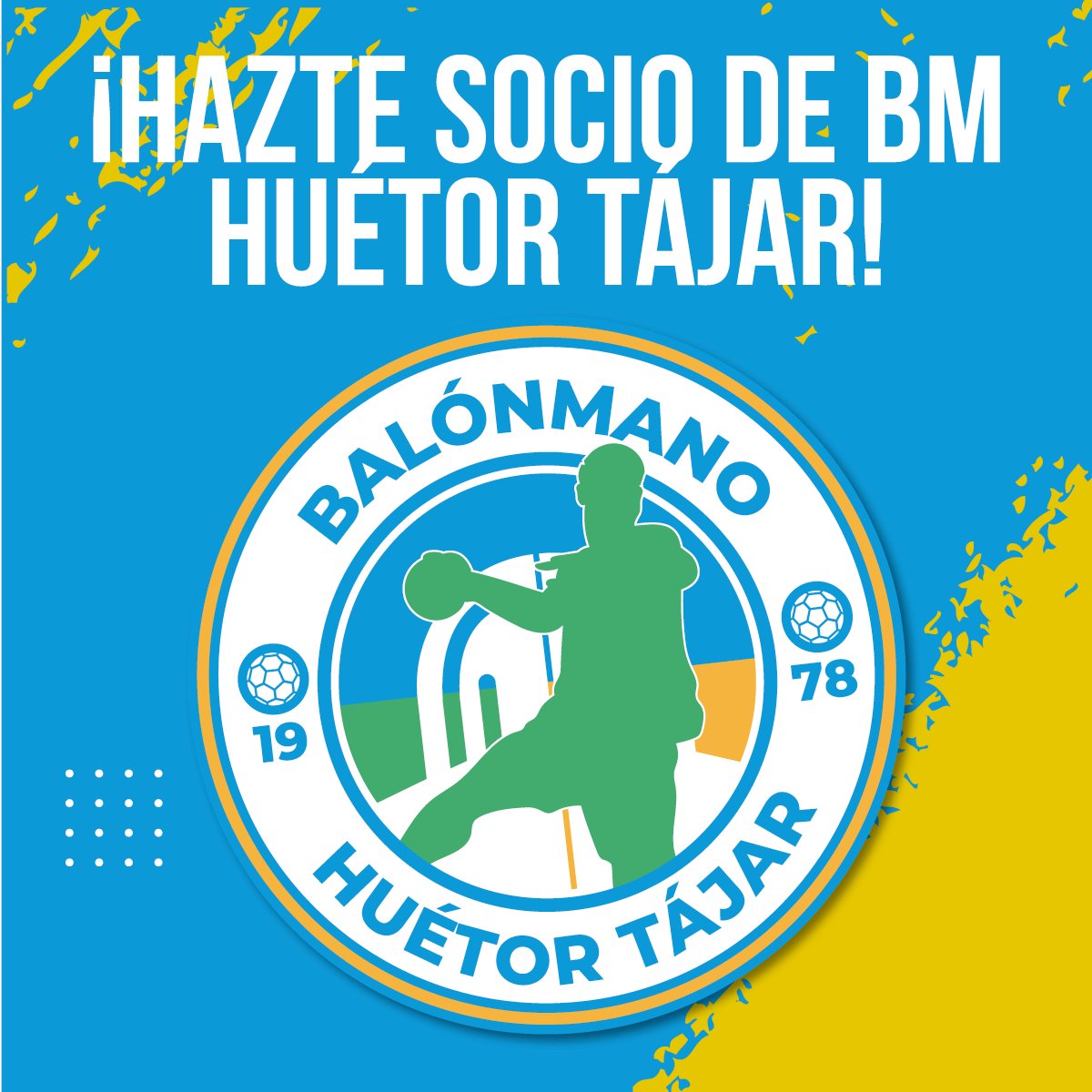 BmHuetor's tweet photo. Ponemos en marcha la captación de socios y patrocinadores para ANSOTEC Balonmano Huétor Tájar.

¡Te necesitamos, abónate 😉!
Contacta con nosotros si estás interesado.
🟡🤾🏻‍♂️🤾🏽🔵

#balonmano #handball #balonmanoandalucia #balonmanobase #balonmanoengranada https://t.co/wyP2VjMV0Q