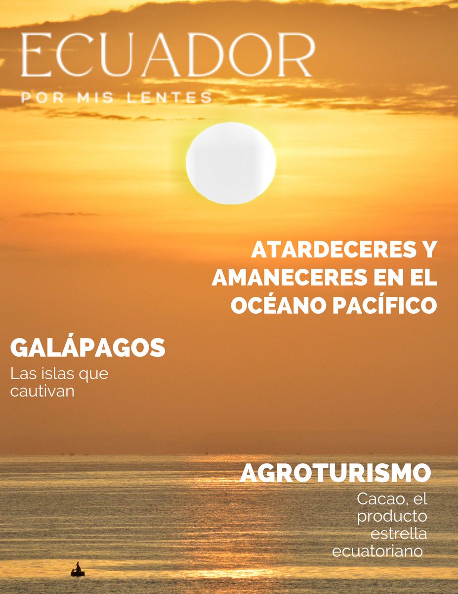 ECpormislentes's tweet photo. ¡Descubre más del Ecuador🇪🇨! Los invitamos a leer la revista turística Ecuador Por Mis Lentes. Agradecemos el apoyo a @capturguayas @fenacaptur y @ompt_ecuador en esta nueva edición 🤗
Link: https://t.co/nzwU2nhIWN

#ecuadorpormislentes https://t.co/08U501niFU