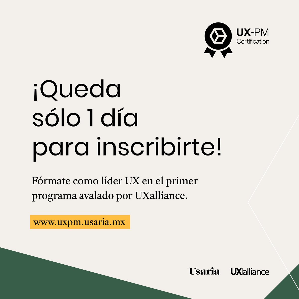 UsariaDesign's tweet image. ⏱️Tic, tac, tic, tac, tic, tac, se agota el tiempo ¿Qué esperas para certificar a tu equipo y aumentar su capacidad #UX?
📆 Cierre de inscripciones México, Colombia o Centroamérica: 19 de agosto.
🖱️hubs.li/Q01krCFg0 
#uxalliance #uxpmcertification #uxdesign #uxpm #uxpmlatam