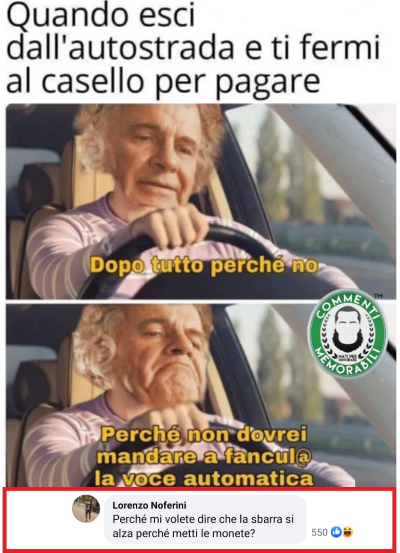 CM_Memorabili's tweet photo. Regole non scritte. #commentimemorabili #casello #ammettetelo https://t.co/ix7iwNf9TD