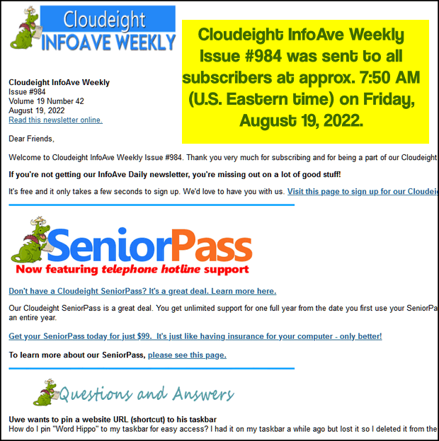 cloud8's tweet photo. Cloudeight InfoAve Weekly – Issue #984 – Now Available Online - https://t.co/GzPYcgc2AF https://t.co/hK3KqTQuFd