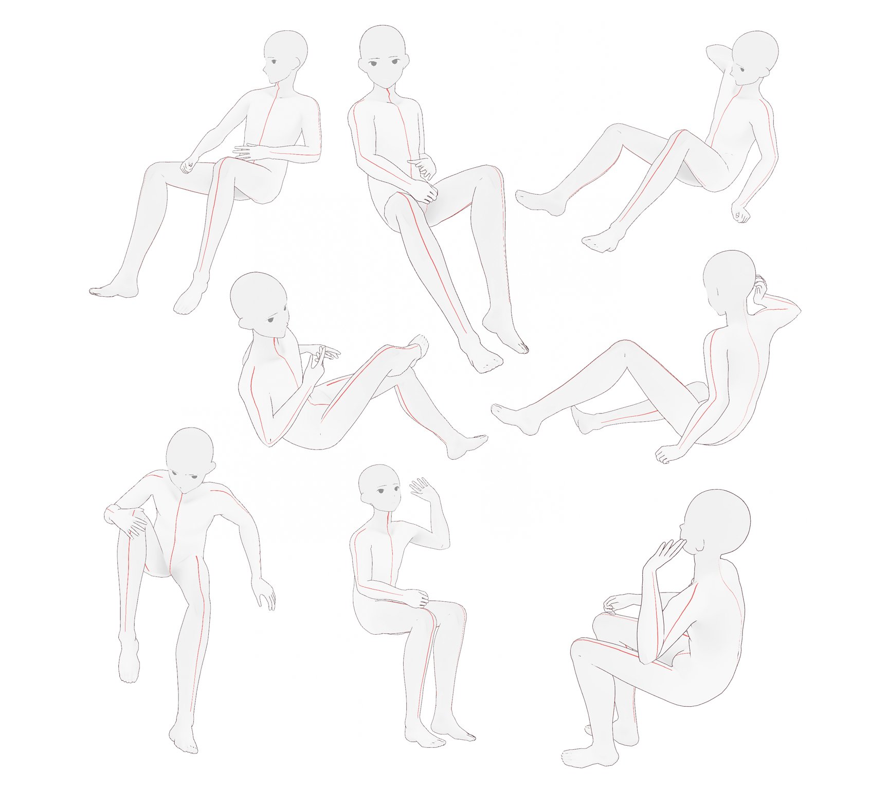 トレス素材ポーズ集 Illust Pose Twitter