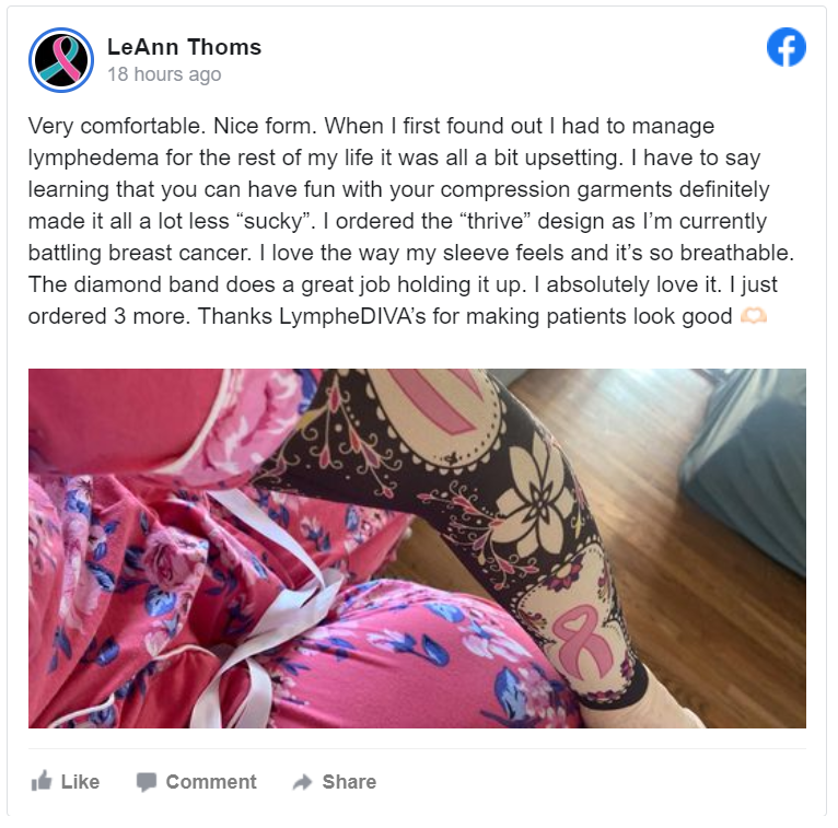 This is why our company was founded by Rachel and Robin 16 years ago. This is why we continued to stay open and deliver garments as quickly as possible during COVID. If we make just one person's outlook after a lymphedema diagnosis "a little less sucky," we've done our job. 💙🦋