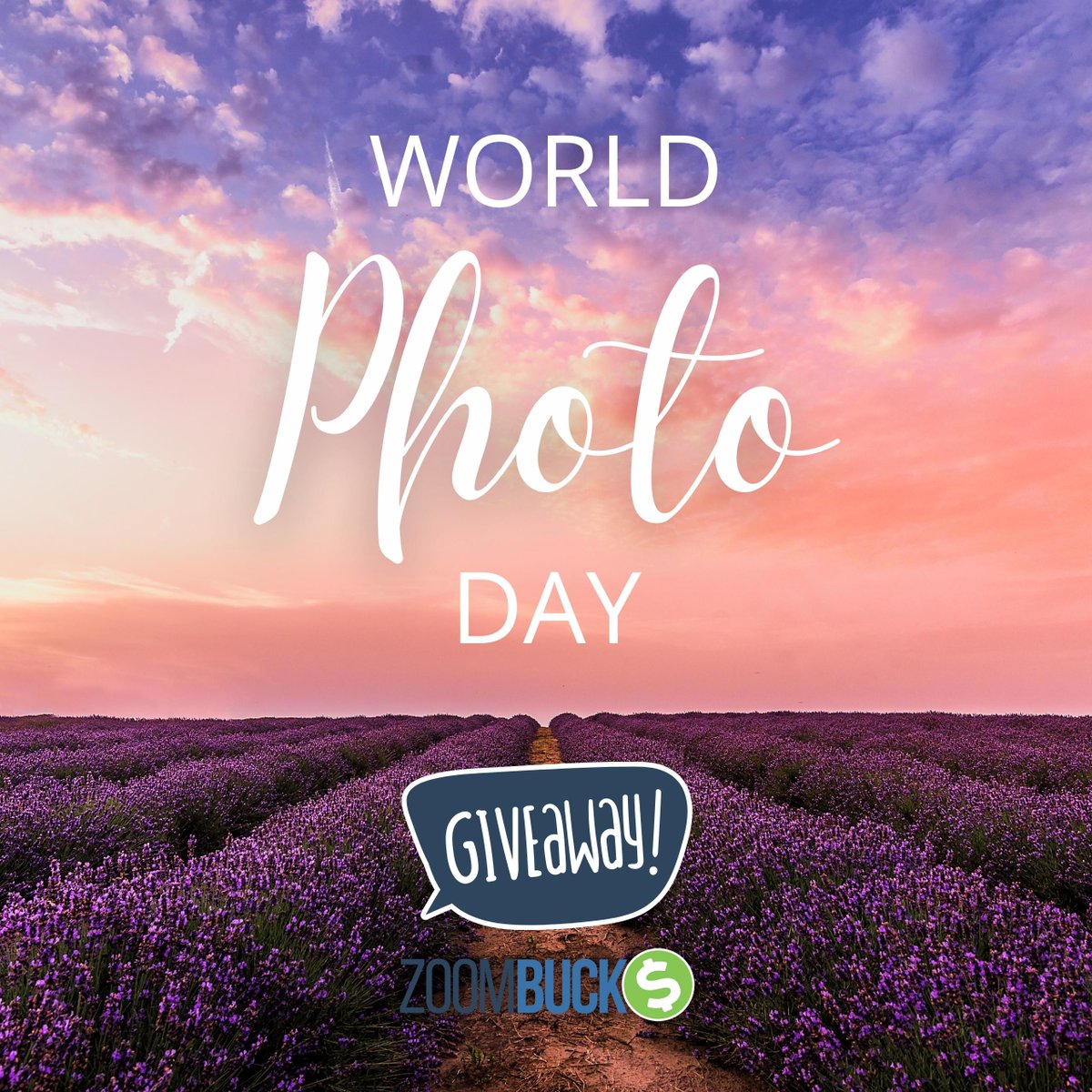 2,000 POINTS | 5 WINNERS

☑️ Complete any offer within the contest time frame
🔁 Follow us &amp; retweet this
☑️ Tweet us the offer name and your user ID

Rules
· The giveaway will run 'til 11:59 PM on 8/22.
· All GrabPoints &amp; ZoomBucks members can join.

#WorldPhotoDay #EarnFromHome