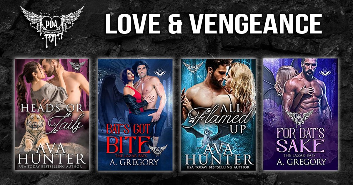 MTWorldsPress's tweet photo. Paranormal Dating Agency books featuring love and vengeance! When these heroines are targeted, these heroes will want revenge!

Heads or Tails by Ava Hunter
For Bat's Sake by Alexa Gregory
All Flamed Up by Ava Hunter
Bat's Got Bite by Alexa Gregory https://t.co/9OG0yBJkOz