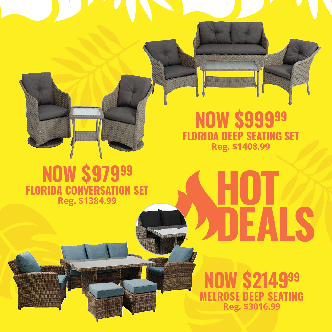 PATIO SALE Ends August 21st.. 🏷️ Don't miss out on up to 50% OFF on patio clearance items! 

Shop now! 👉 ow.ly/Xfb550KfYLB