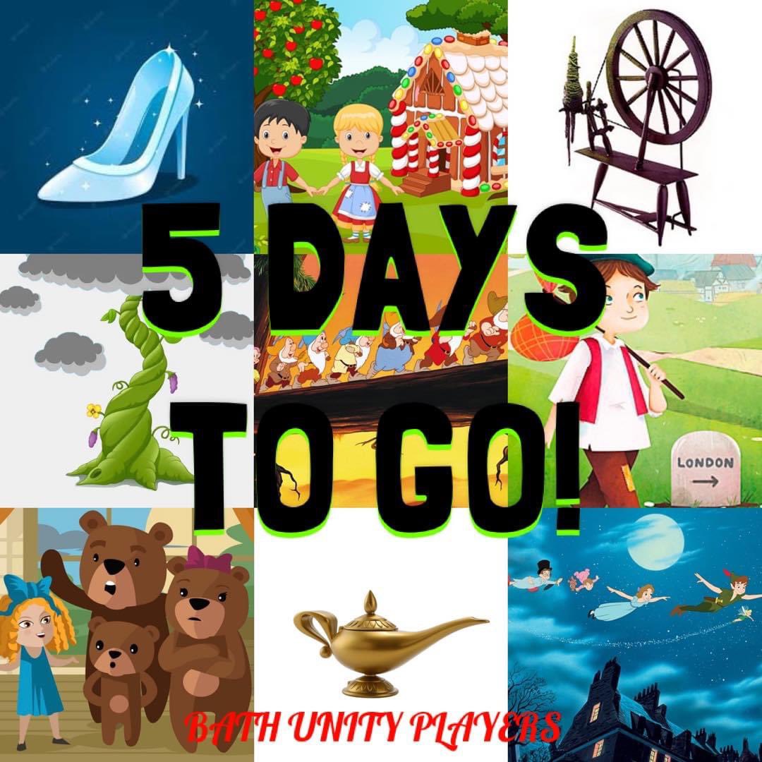 BathUnityPlayer's tweet image. 🎭5 DAYS TO GO UNTIL OUR NEXT PANTOMIME ANNOUNCEMENT🎭

On Wednesday we will finally be sharing what we will be performing next but which panto could it be? 

Tickets will be going on sell straight away with a very exciting offer! Keep your eyes peeled you won’t want to miss out!