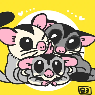 れおふわっ( )さんちのフクモモズを描かせていただきました!!今回は新入りさんも込みのアイコンです! 