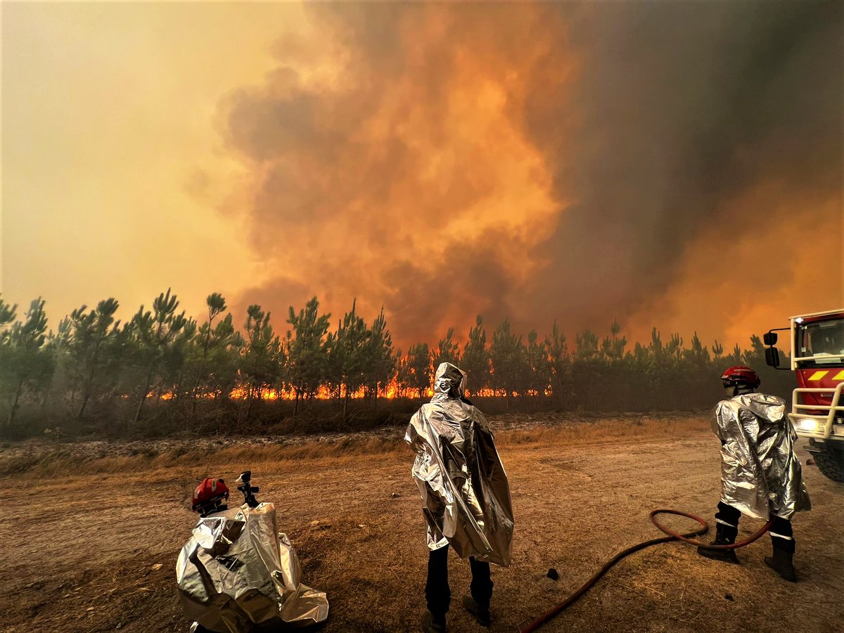 SDIS44's tweet image. #Feudeforêt |🔥🌲‍ Hier, les derniers #pompiers de #LoireAtlantique partis en renfort dans le sud-ouest sont revenus dans le département. 
➡️Depuis le 13 juillet, ils se sont relayés sans relâche sur le front les feux de forêts qui sévissent dans la  région Nouvelle-Aquitaine.