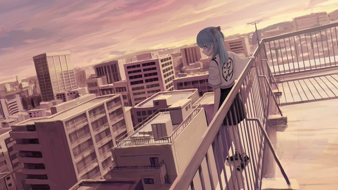 「1girl rooftop」 illustration images(Latest)