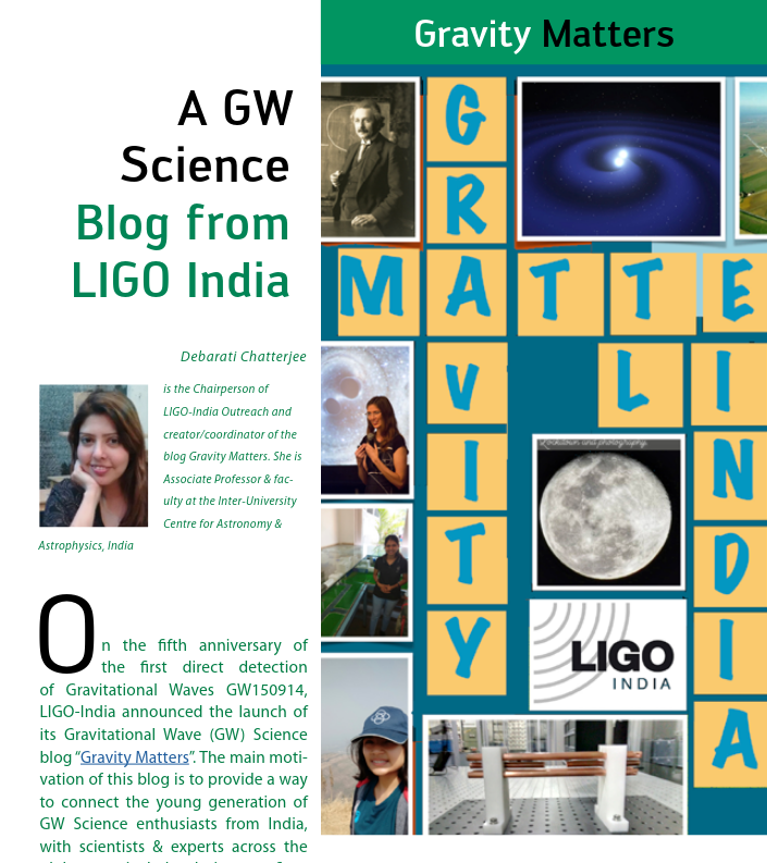 LIGOMagazine's tweet photo. Are you on the lookout for some new reading material?
Debarati Chatterjee (@astro_roamer) told us all about the new @LIGOIndia #GravityMatters blog - check it out at: https://t.co/WjfvYXt8hm
And Paul Fulda reviewed Hartmut Grote’s book https://t.co/P7dmmKneuM