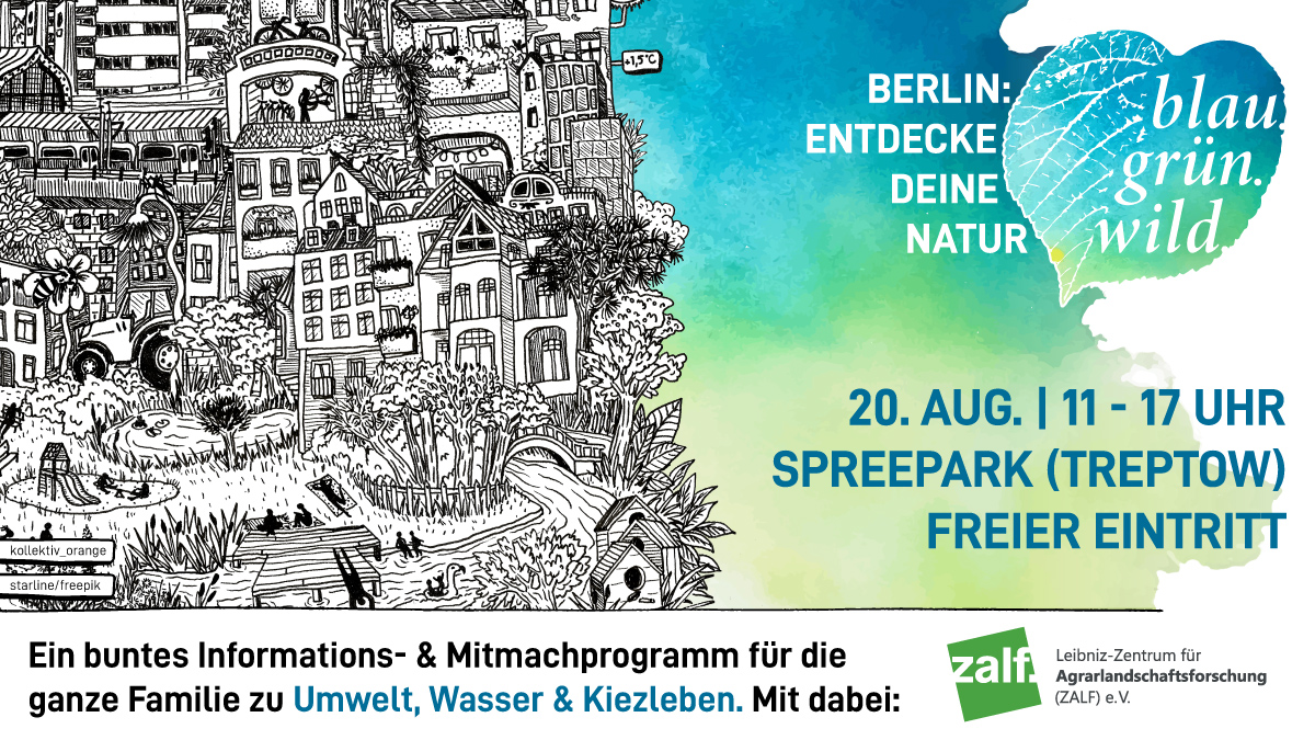 Kommt morgen zum Umweltfest Berlin #BlauGrünWild im #Spreepark!🎡 Gratis - mit Führungen, Vorträgen &amp; Aktionen. Bei uns könnt ihr Mücken präparieren, per Joystick Pollen sammeln 🐝🕹️ &amp; im #Landwirtschaftssimulator Ideen für eine nachhaltige Zukunft testen! campus-stadt-natur.berlin/blau-gruen-wil…