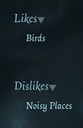 Novelist's Likes: Birds
Novelist's Dislikes: Noisy Places