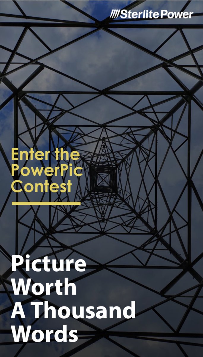SterlitElectric's tweet photo. On the #WorldPhotographyDay, we bring to you the POWERPIC PHOTO CONTEST!
Calling the photographers in you to join us in this contest as we explore some of the scenic, interesting and bold pictures from the world of #transmission.
Watch this space to know more.
#PowerPic https://t.co/z3ZQmWSH4B