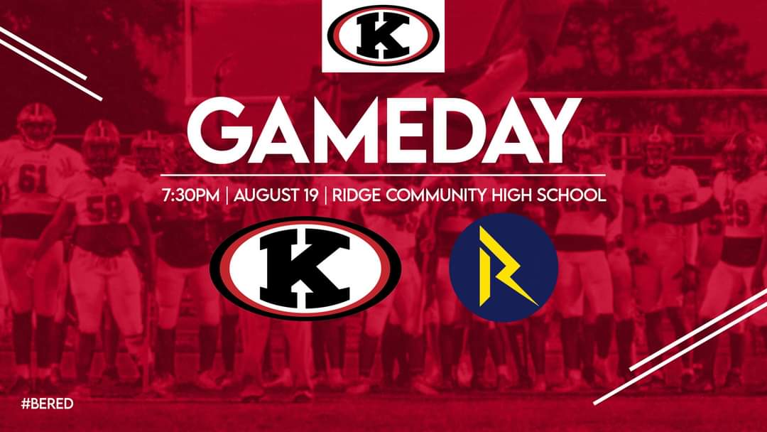It's Game Day. Come out tonight to Ridge Community High School to watch our mighty Red Devils take the field for our first game of the season.