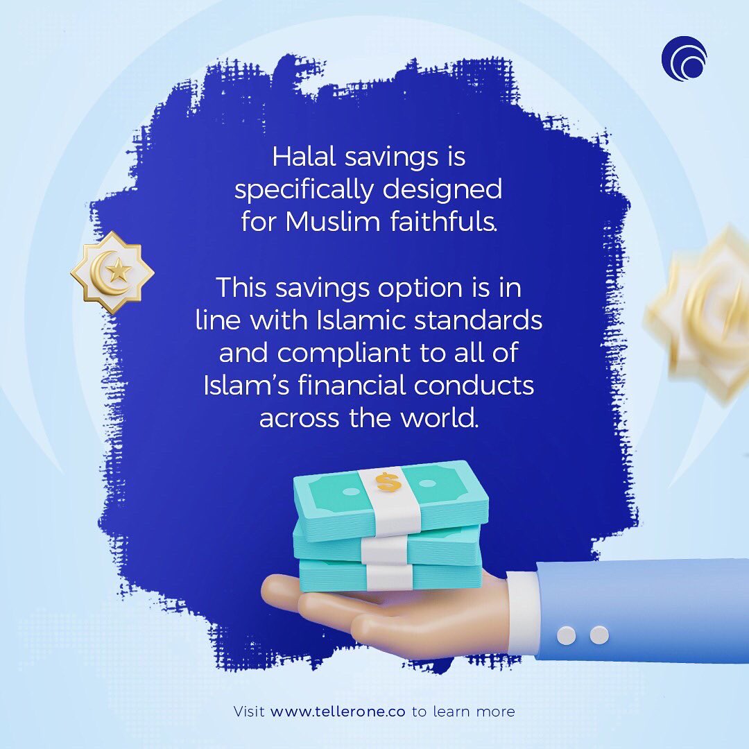 TellerOneapp's tweet photo. Did you Know ?
The Arabic term "halal " means "permitted or lawful."
The Halal savings account are  Sharia- compliant bank accounts. This is because your savings' underlying idea is interest-free.
To learn more visit https://t.co/sPM0e29gcd 
#halalsavings #Halal #savingsaccount https://t.co/xLjzXya5NG