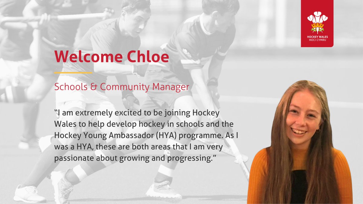 We are thrilled to welcome Chloe Jordan as our new Schools &amp; Community Manager 👋

Chloe, who is a former Hockey Young Ambassador (HYA), will be responsible for developing hockey in schools and growing our HYA programme

Find out more about Chloe 👉 bit.ly/3AHxPPb