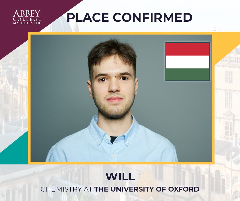 After achieving an amazing four A*s in his A Levels, we are delighted that Will has a confirmed place to study Chemistry at St Hilda's College, University of Oxford in September. Many congratulations Will. #goingtoOxford #Alevelsuccess #chemistry