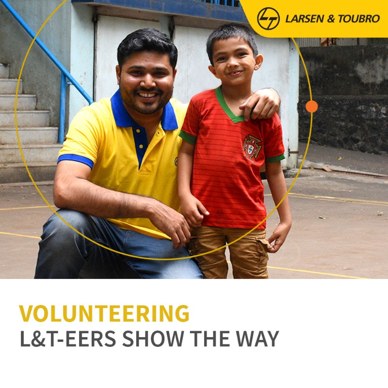 larsentoubro's tweet photo. L&amp;T-eers show the way when it comes to giving. Our employee volunteering programme enables employees to participate in community development, from tutoring children to donating blood, planting trees and conducting health camps and career guidance sessions. 
#LnTCares
