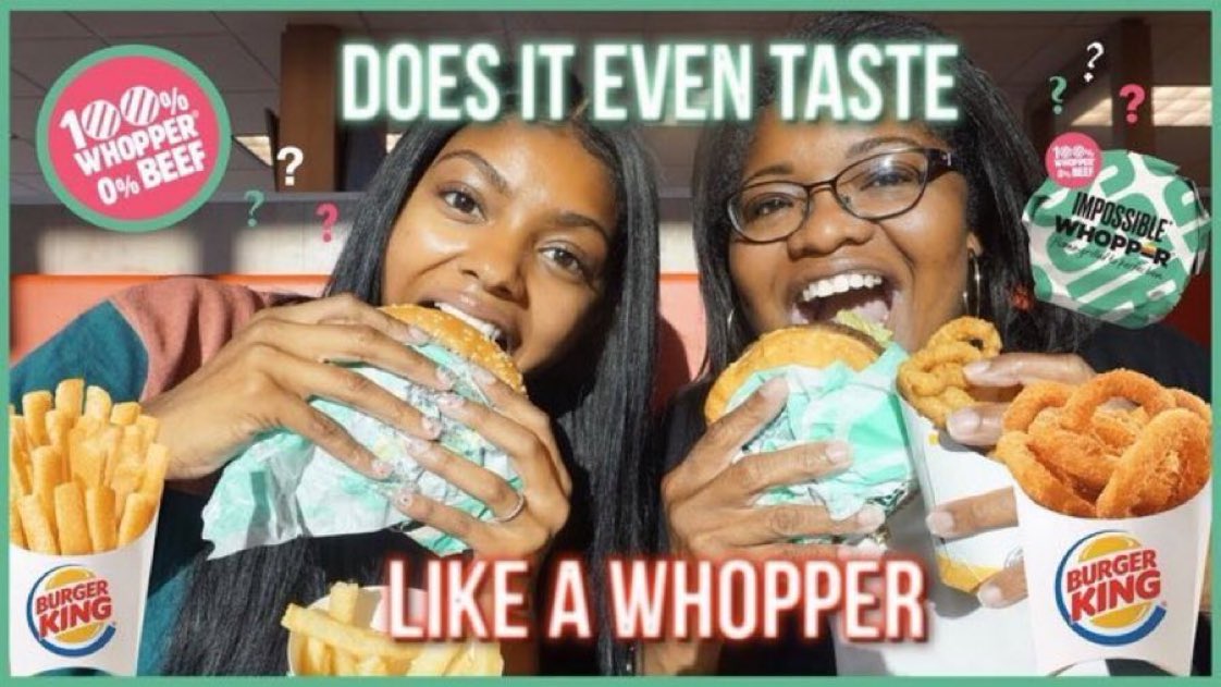 JazzieJaeT's tweet photo. The other day my mom & I headed to @BurgerKing to try out the NEW @ImpossibleFoods 100% plant based Whopper 🍔 🍟 Head over to my YouTube Channel to see if we think it taste like a whopper #plantbased #vegan #ImpossibleWhopper #impossibleburger
https://t.co/4Pc2lmjqTt https://t.co/9U3pHmJGTH