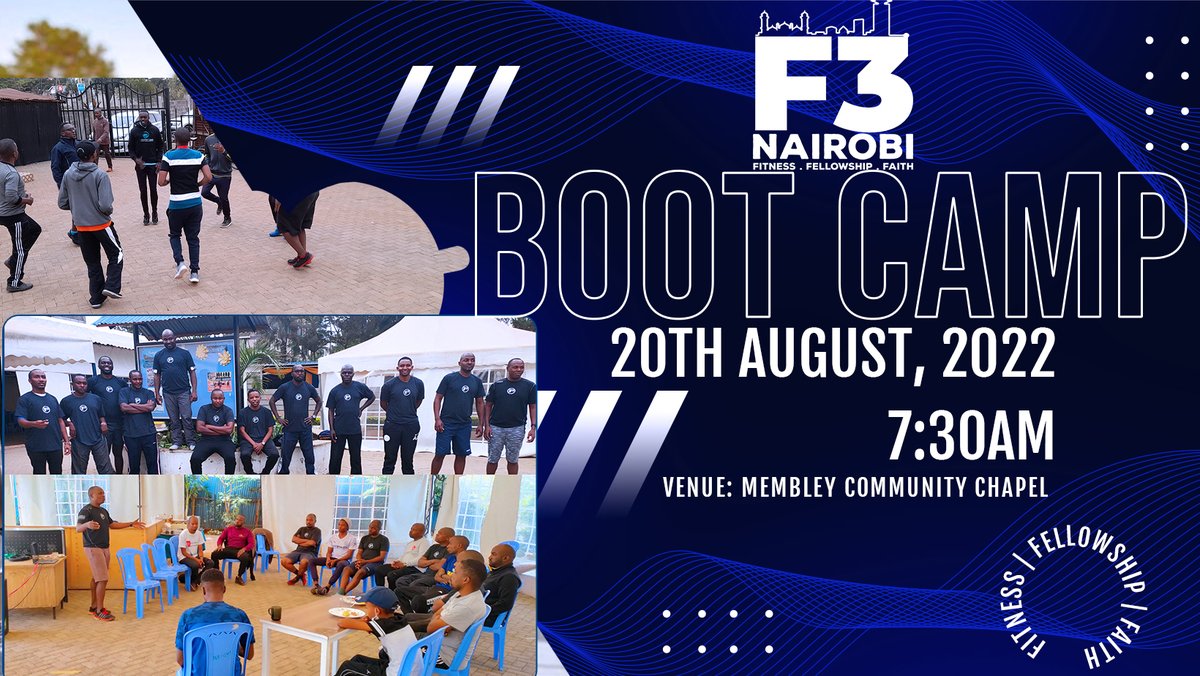 MembleyChapel's tweet photo. WHOOOP! WHOOOOOP!
Men, we have special session tomorrow as our American brothers  will be facilitating F3.
Brace yourselves for fun, fitness, fellowship and faith.
F3: Invigorating male community leadership.
We just can't wait.💪
#MasculinitySaturday Polycarp Igathe Amerix Aoko https://t.co/bGs6CweuBl