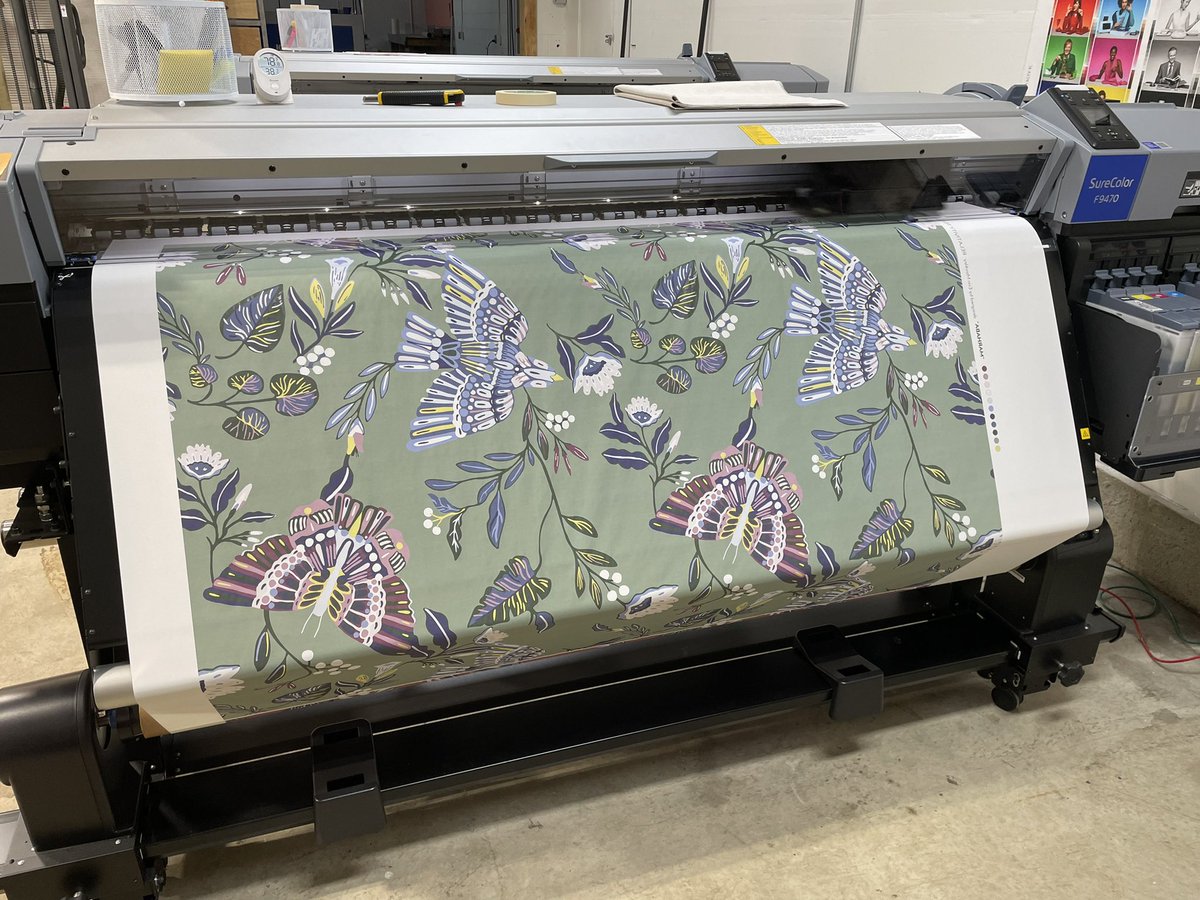 Fabric printing process: Dye Sublimation, step one.