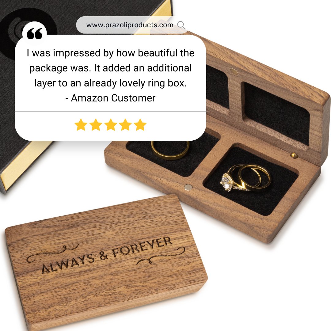 prazoliproducts's tweet image. 💍 Elevate your ring bestowal with Prazoliproduct&apos;s classy walnut wood ring box! 

Another satisfied couple! 😍 Thank you for choosing us. 

What are you waiting for? Waste no time and buy now! prazoliproducts.com/products/ring-…

#weddingringboxes  #rusticringbox