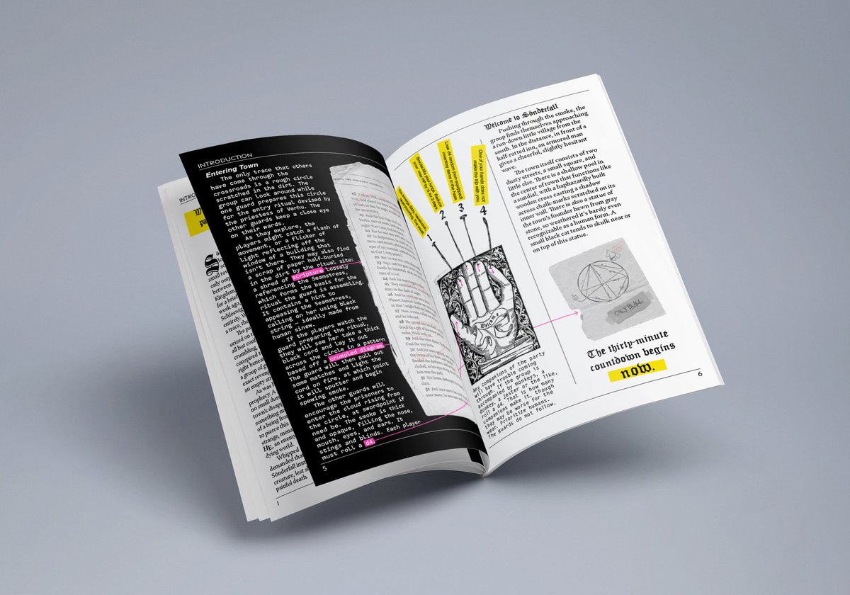 Definitely_Ben's tweet photo. After a decade not playing them, I got back into tabletop roleplaying games about a year ago. I'd forgotten what a cool medium they can be for storytelling and design - so, I've decided to try making my own! See what I've been up to at @syzzygyp &amp; https://t.co/qzAAIsMigb https://t.co/UfFNKcF2DL