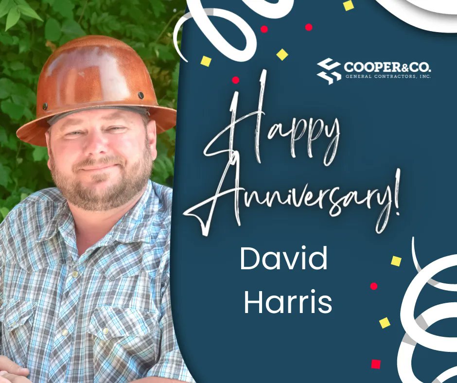 CooperCoGC's tweet photo. Happiest Anniversary to Superintendent, David Harris! 

#coopergc #construction #contractor #contractorofinsta #builder #builderofinsta #builderofga #gabuilder #gacontractor #design #build #engineer #architect #constructwithcooper https://t.co/xSXXCIesqW