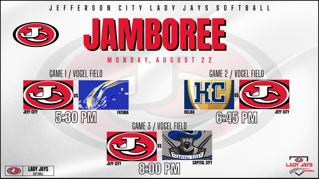 Join us at Riverside park Monday night as your Lady Jays kick off their 2022 season with a four team jamboree. ❤️🥎🖤