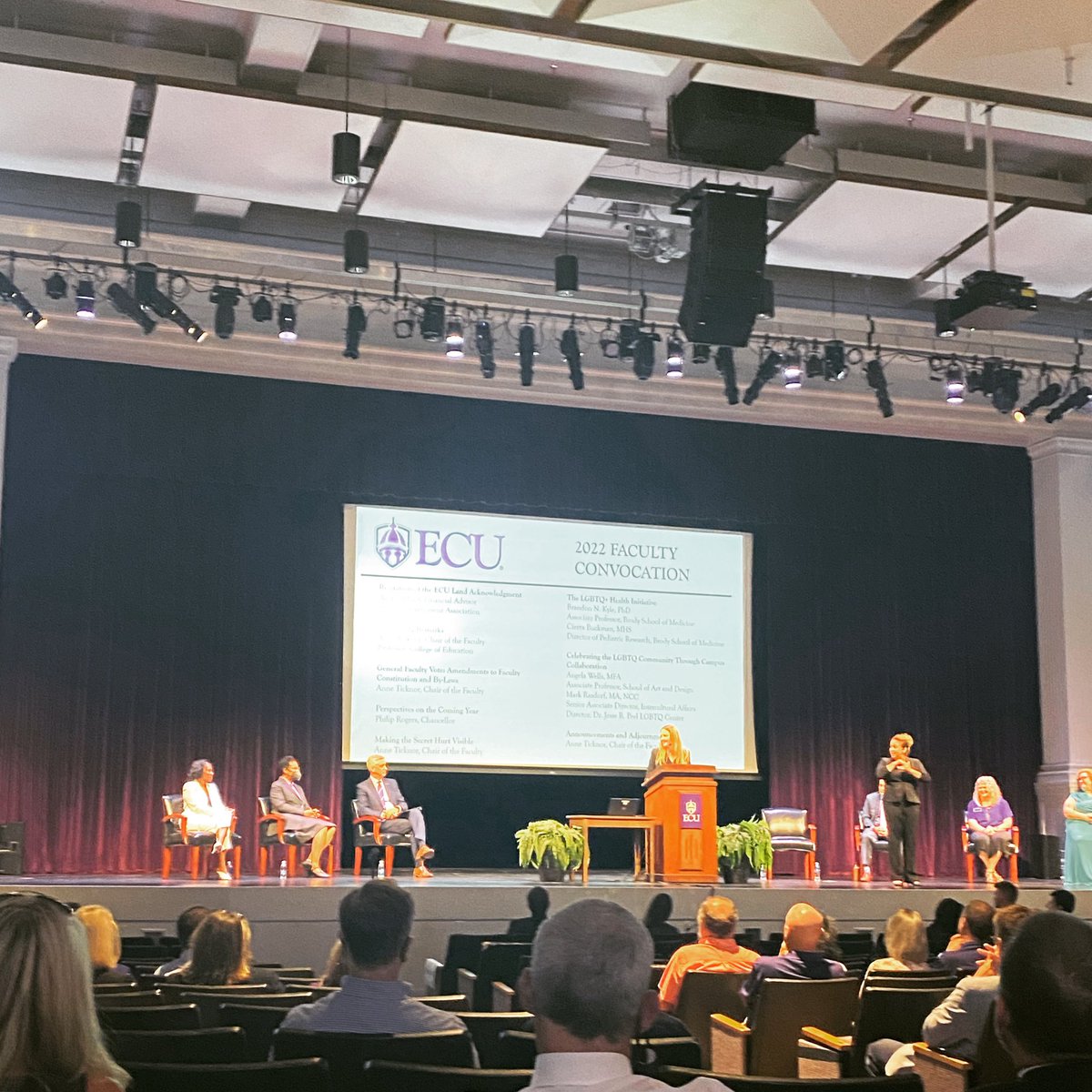 It’s an exciting time on campus as we prepare to kick off the new academic year! This morning, our office is attending the annual Faculty Convocation and continue to serve as liaisons between students and faculty at ECU 💜💛