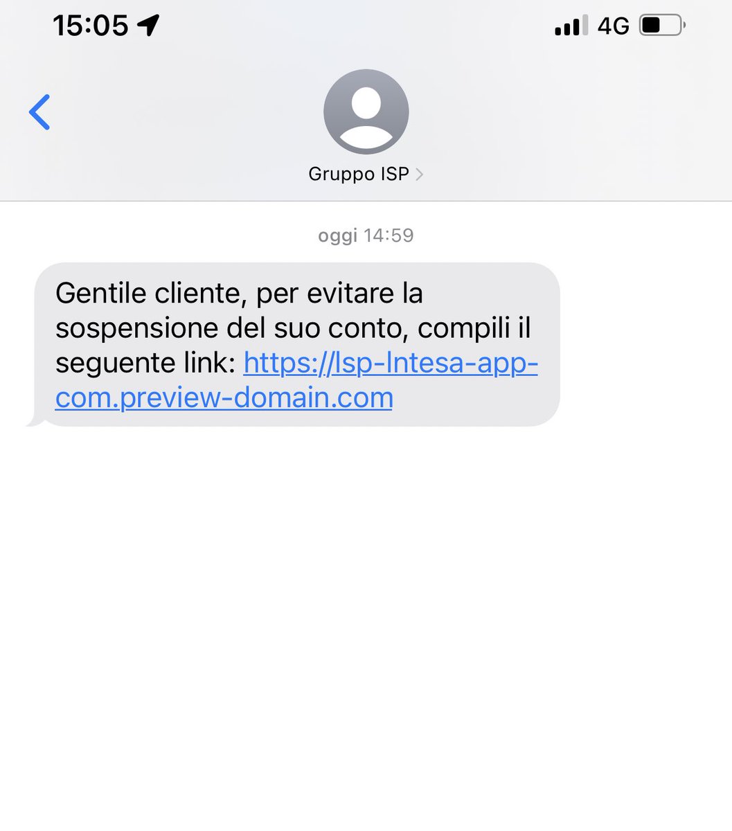 Kleymore's tweet photo. @intesasanpaolo ho appena ricevuto questo sms che pare essere di dubbia provenienza anche se presente nella chat effettiva dedicata ai servizi sms, mi confermate? https://t.co/Xuj0Fbu4Id