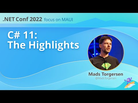 dotnet's tweet image. In today's #dotNETConf: Focus on .NET MAUI, @MadsTorgersen takes a whirlwind tour through the language features in the upcoming C# 11. We get a look at all the new tools in your toolbox for writing cleaner, safer, more general and more concise code in C#. msft.it/6017jTke3