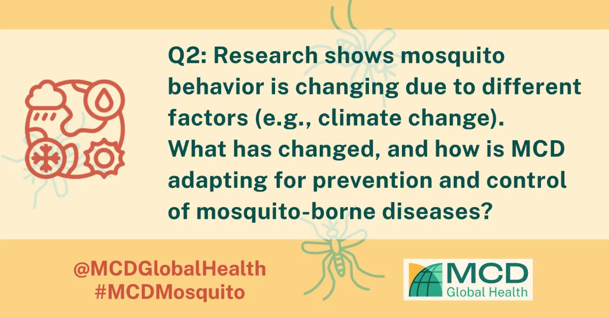Q2: Research shows mosquito behavior is changing due to different factors (e.g., climate change). What specifically has changed, and how is MCD adapting for prevention and control of mosquito-borne diseases? #WorldMosquitoDay #MCDMosquito #WMD #EndMalaria #Malaria #mosquitoes