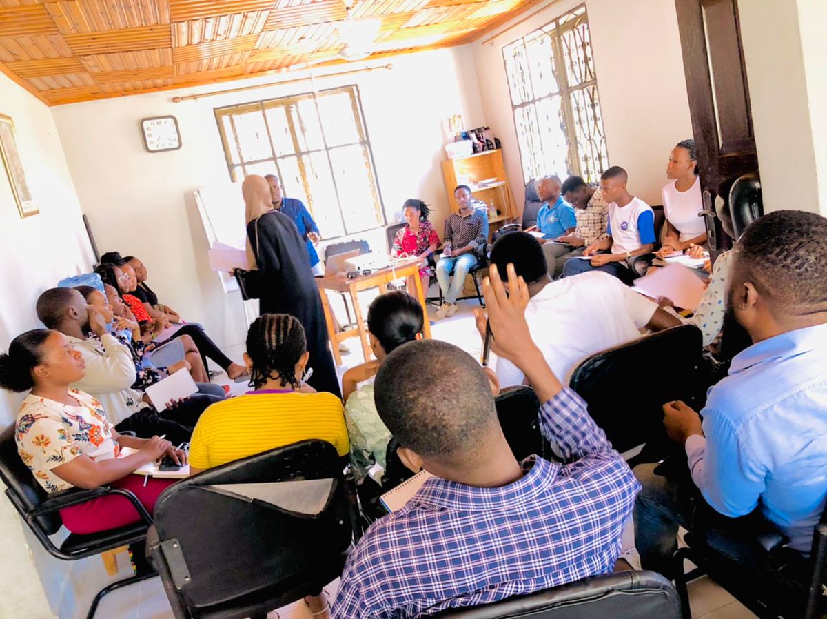 TYVAvijana's tweet photo. #SchoolOfTYVA Happening now at TYVA offices with the topic that aims to impact #Youth on programming areas such as CONCEPT NOTE, PROPOSAL, AND PROJECT Writhing. The moments is is real thrilling✍️📑
#VijanaMakini https://t.co/eaGQ0cbag5