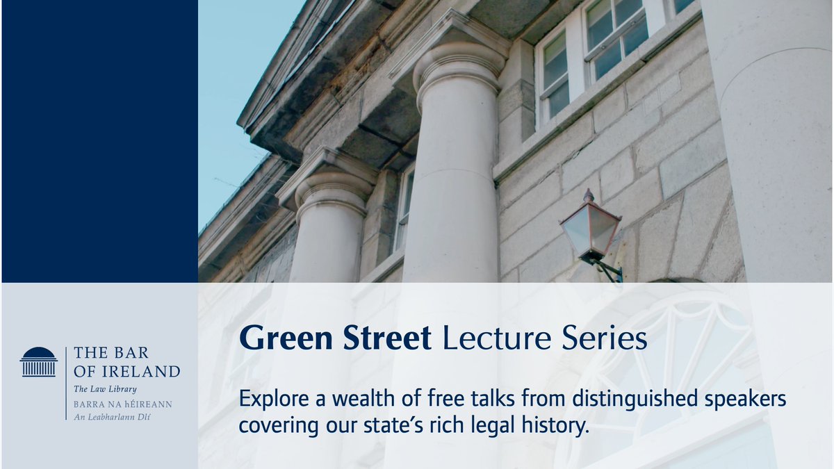 TheBarofIreland's tweet photo. Free, historical lectures from some of Ireland's top legal minds.

Now is an excellent time to listen to our Green Street Lecture Series, with a back catalogue of 19 lectures delivered by barristers, judges and international legal figures.

Listen here: https://t.co/ku9D7jGX0G https://t.co/BbyYaq8Hhd